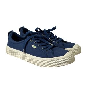 Cariuma OCA Low Navy Blue Organic Cotton Canvas Sneakers Womens 8 Mens 6.5